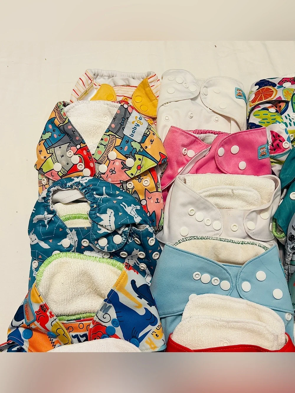 Mixed Brands Reusable Cloth Diapers Lot Covers Inserts Baby Multicolor Polyester